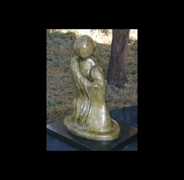 Scultura intitolato "Mother and Child---…" da Jo Moore, Opera d'arte originale, Metalli