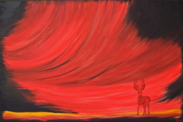 Schilderij getiteld "Evening Glow" door Jo Moore, Origineel Kunstwerk, Olie