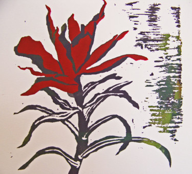 Printmaking titled "Indian Paintbrush" by Jo Moore, Original Artwork, Screenprinting