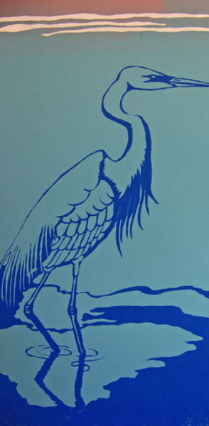 Obrazy i ryciny zatytułowany „Great Blue Heron” autorstwa Jo Moore, Oryginalna praca, Nadruk