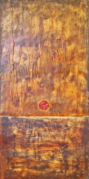 Peinture intitulée "La Sangre de la Lun…" par Jo Moore, Œuvre d'art originale, Huile