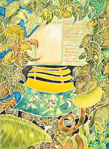 Pittura intitolato "The Jungle" da Joachim Mews, Opera d'arte originale, Acquarello