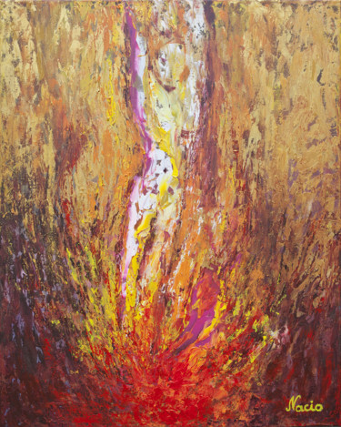 Schilderij getiteld "Feu intérieur" door Jialba, Origineel Kunstwerk, Acryl