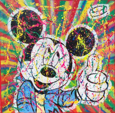 Pintura intitulada "Mickey pop moneda" por Joan Llaverias, Obras de arte originais, Acrílico