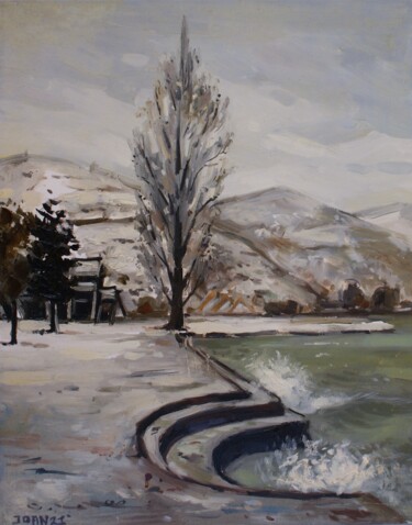 Painting titled "Winter" by Joan Mato, Original Artwork, Oil