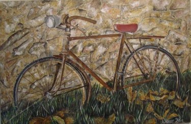 Schilderij getiteld "Bicicleta abandonada" door Joana Bisquert Mari, Origineel Kunstwerk, Acryl