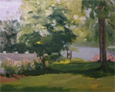 Painting titled "Middle Cove, Essex" by Joan Cole, Original Artwork, Oil