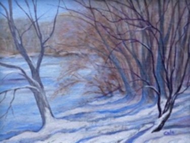 Painting titled "Waiting for Spring" by Joan Cole, Original Artwork, Oil