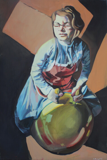 Картина под названием "Kobieta IV" - Joanna Burnat-Madejczyk, Подлинное произведение искусства, Масло