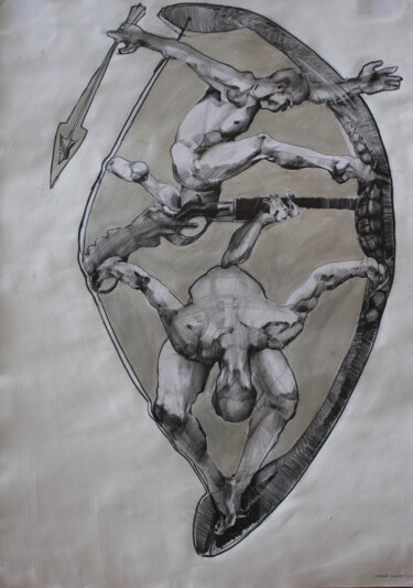 Dibujo titulada "Strzelec Znaki zodi…" por Joanna Burnat-Madejczyk, Obra de arte original, Lápiz