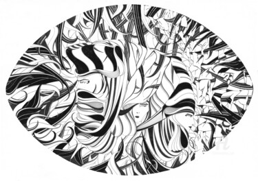 Disegno intitolato "The Mind's Eye" da Joanna Levesley, Opera d'arte originale, Inchiostro