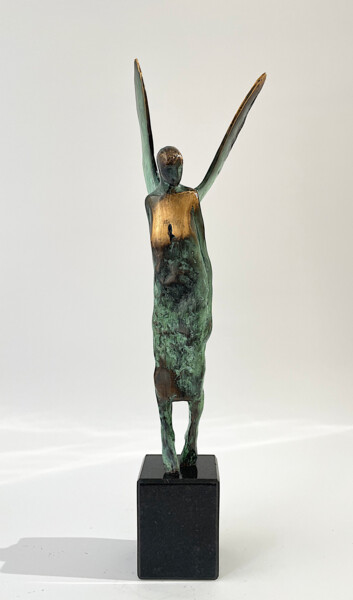 Rzeźba zatytułowany „Angel with Wings, n…” autorstwa Joanna Zakrzewska-Cholewa, Oryginalna praca, Brąz