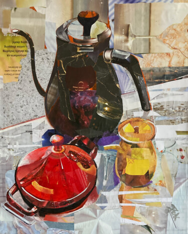 Collages titulada "In My Kitchen" por Joanna Zakrzewski, Obra de arte original, Collages Montado en Bastidor de camilla de m…