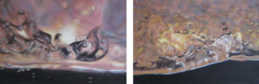 제목이 "Ice 1 & Ice 2."인 미술작품 Joanne Mumford로, 원작, 기름 나무 들것 프레임에 장착됨