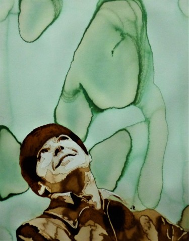Painting titled "Jack Nicholson - On…" by Joany Régibier, Original Artwork, Watercolor
