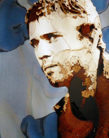 Schilderij getiteld "Mel Gibson - Mad Max" door Joany Régibier, Origineel Kunstwerk, Aquarel