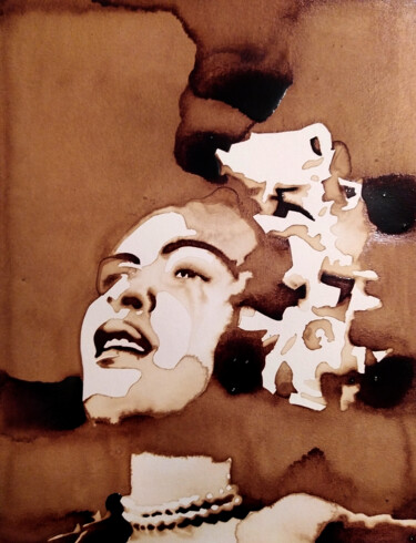 Ζωγραφική με τίτλο "Billie Holiday - St…" από Joany Régibier, Αυθεντικά έργα τέχνης, Ακουαρέλα