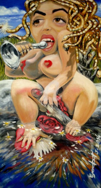 Peinture intitulée "Medusa" par Escobar, Œuvre d'art originale, Huile Monté sur Châssis en bois