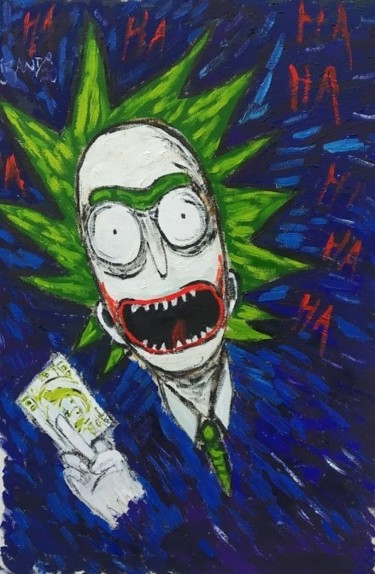 Pintura intitulada "Rick Joker with the…" por João Miranda, Obras de arte originais, Óleo