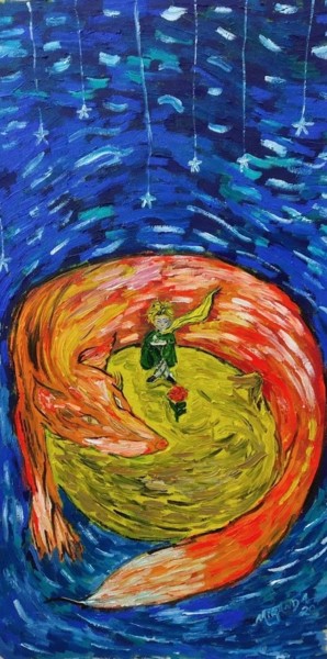 Painting titled "the little prince -…" by João Miranda, Original Artwork, Oil