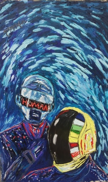 Pintura intitulada "Daft Punk" por João Miranda, Obras de arte originais, Óleo