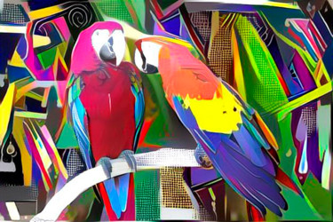 Digital Arts με τίτλο "the macaws" από João Miranda, Αυθεντικά έργα τέχνης, Ψηφιακή ζωγραφική