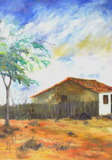 Pintura intitulada "Vida no Sítio" por Joaz Silva, Obras de arte originais, Óleo