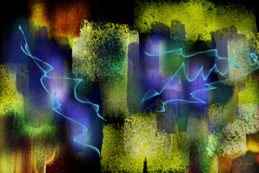 Digital Arts titled "Jeux de Lumières" by Jocelyne Dupuis (Jo Dupuis), Original Artwork, Digital Painting Mounted on Plexigl…