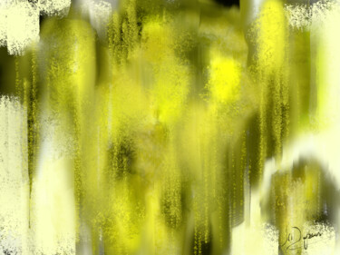 「"Là ... Grey moss」というタイトルのデジタルアーツ Jocelyne Dupuis (Jo Dupuis)によって, オリジナルのアートワーク, デジタル絵画 プレキシガラスにマウント