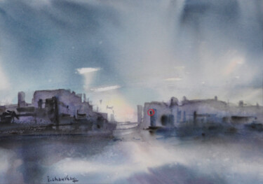 Painting titled "Passage III" by Jocelyne Chauveau, Original Artwork, Watercolor