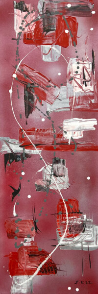 Pintura titulada "Rouge tourbillon" por Jocelyne Kyriacou, Obra de arte original, Acrílico Montado en Bastidor de camilla de…