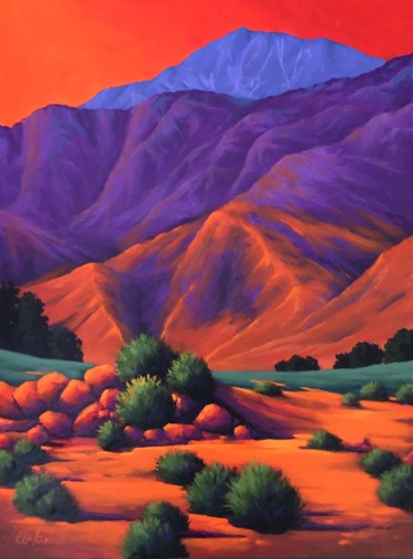 Painting titled "Canyon Floor at Sun…" by Joe A. Oakes, Original Artwork, Acrylic