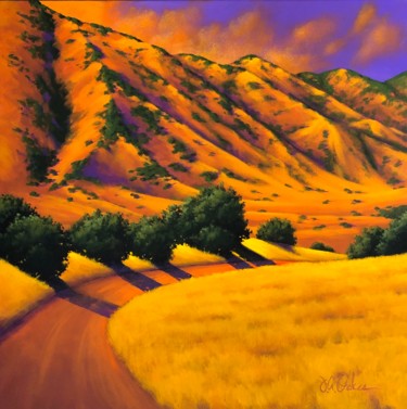 Painting titled "Tranquil Foothills…" by Joe A. Oakes, Original Artwork, Acrylic