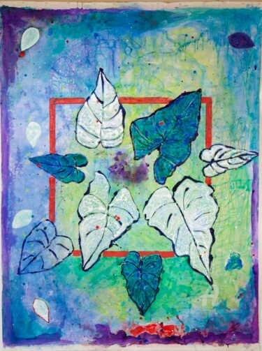 Painting titled "Arums" by Joëlle Dubois, Original Artwork, Acrylic