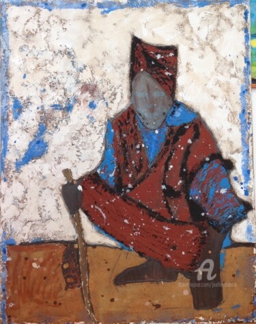 Peinture intitulée "Le méditan" par Joëlle Dubois, Œuvre d'art originale, Acrylique