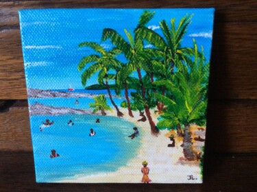 Pintura intitulada "plage de sainte Ann…" por Joelle Le Lan Jl, Obras de arte originais, Acrílico