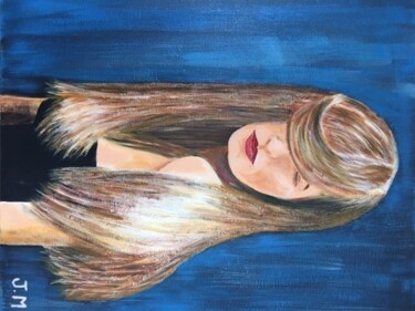 Pintura titulada "Cheveux  blonds" por Joëlle Marjollet, Obra de arte original, Acrílico