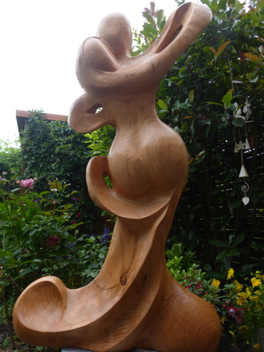 Sculpture titled "Tango fusion" by Joelle Couderc, Original Artwork, Wood