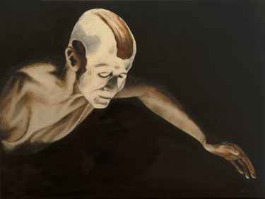 Painting titled "Butô 5" by Joëlle Possémé, Original Artwork, Oil Mounted on Wood Stretcher frame