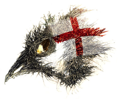 Digitale Kunst getiteld "Pandemi bird England" door Johann Sidlo, Origineel Kunstwerk, Digitaal Schilderwerk