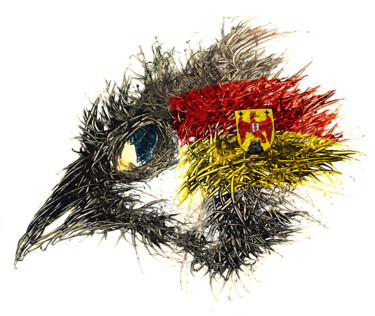 Arts numériques intitulée "Pandemi Bird Burgen…" par Johann Sidlo, Œuvre d'art originale, Peinture numérique