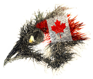 Arts numériques intitulée "Pandemi Bird Kanada" par Johann Sidlo, Œuvre d'art originale, Peinture numérique