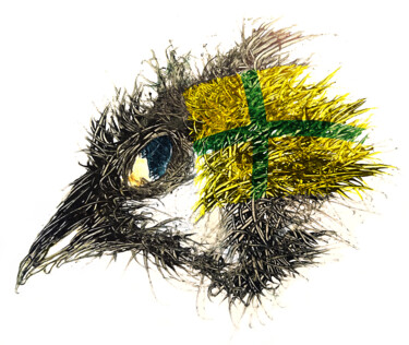 Digitale Kunst mit dem Titel "Pandemi Bird Gotland" von Johann Sidlo, Original-Kunstwerk, Digitale Malerei
