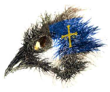 Digitale Kunst getiteld "Pandemi Bird Asturi…" door Johann Sidlo, Origineel Kunstwerk, Digitaal Schilderwerk