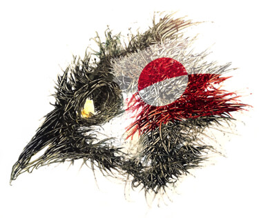 Arts numériques intitulée "Pandemi Bird Grönla…" par Johann Sidlo, Œuvre d'art originale, Peinture numérique
