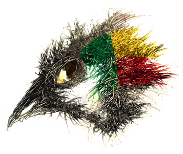 Arts numériques intitulée "Pandemi Bird Benin" par Johann Sidlo, Œuvre d'art originale, Peinture numérique