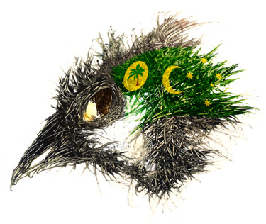 Digitale Kunst mit dem Titel "Pandemi Bird Cocos…" von Johann Sidlo, Original-Kunstwerk, Digitale Malerei