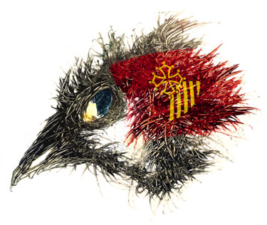 Arte digitale intitolato "Pandemi Bird LANGUE…" da Johann Sidlo, Opera d'arte originale, Pittura digitale