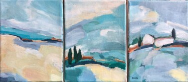 Painting titled "Triptyque pastel" by Johanne Spinella, Original Artwork, Acrylic