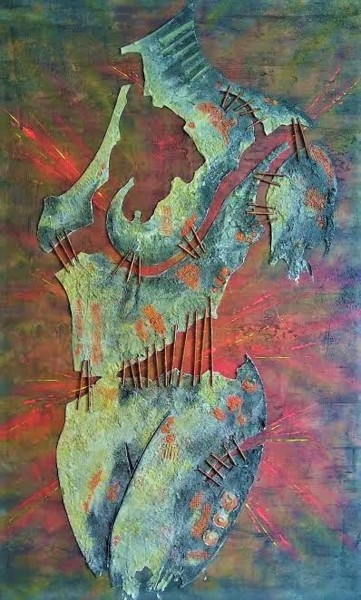Peinture intitulée "Tout feu tout femme" par Johell, Œuvre d'art originale, Acrylique